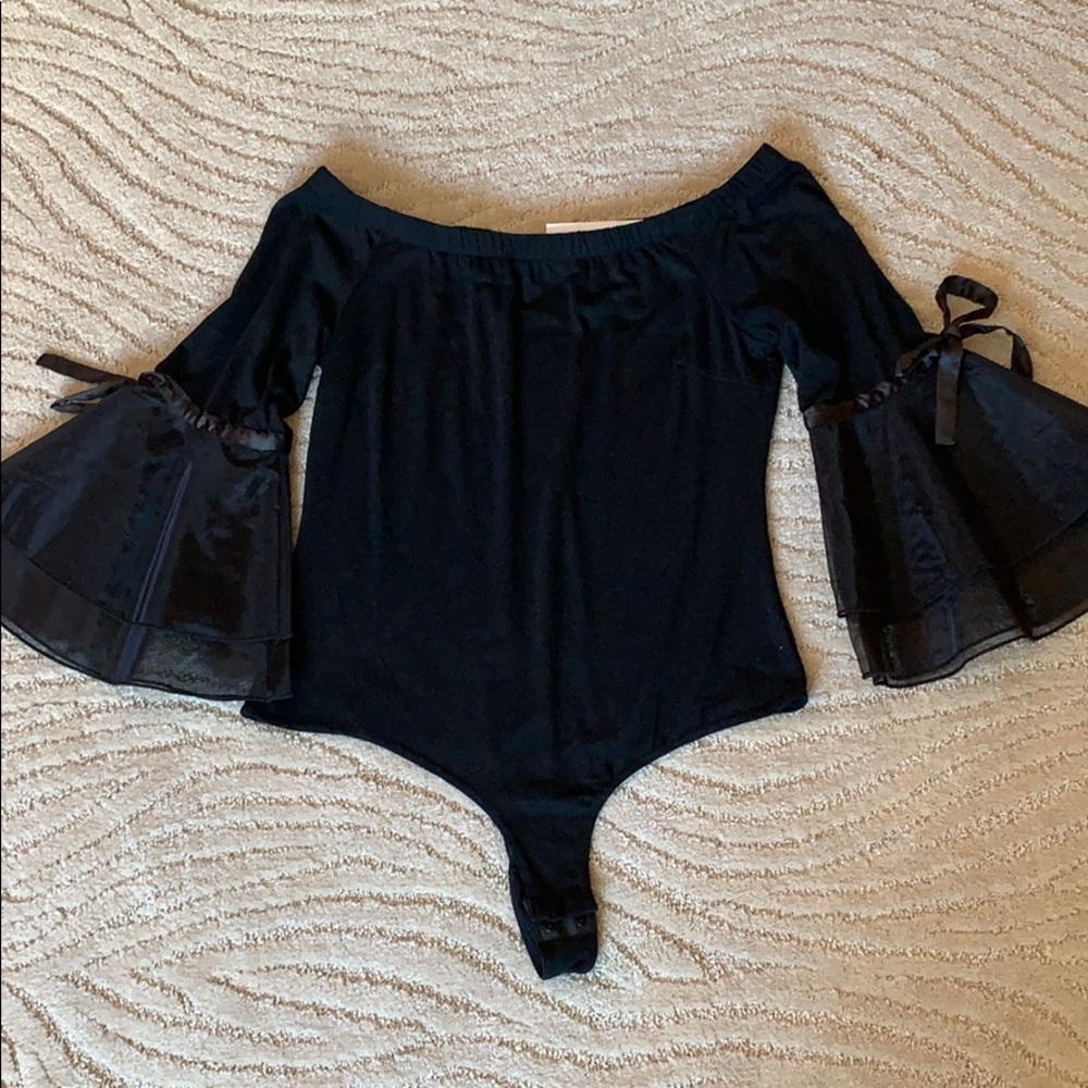 Loft off shoulder bell sleeve bodysuit